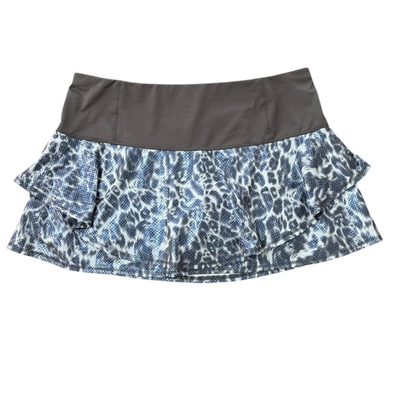 Lucky In Love Tennis Skort Skirt Grey Metallic Animal Print Pickleball Sz Large - Picture 7 of 7